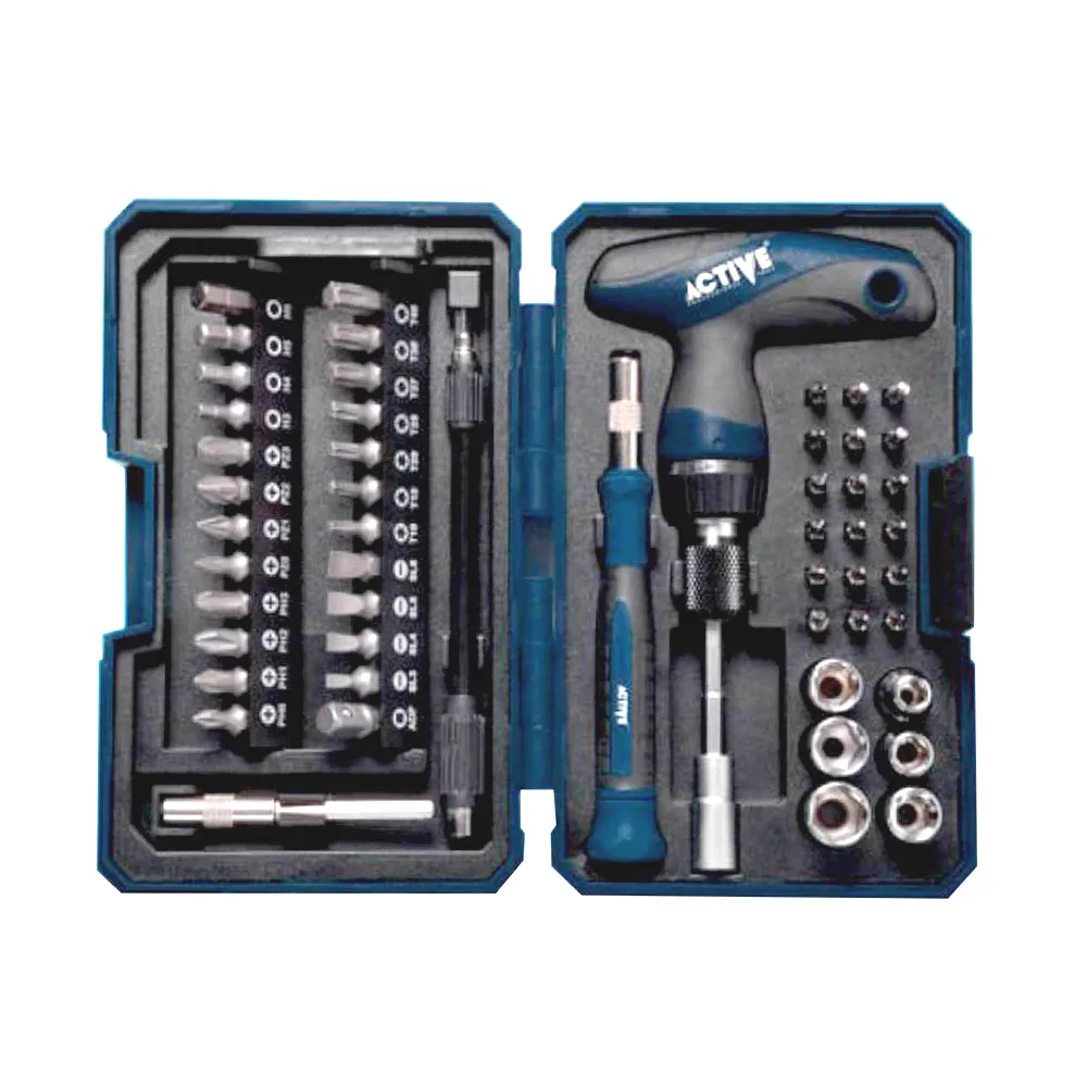 کیت ۵۳ عددی پیچ‌گوشتی و بکس اکتیو مدل AC-6353PS | مجموعه کامل تعمیرات دقیق + بدنه کروم وانادیوم